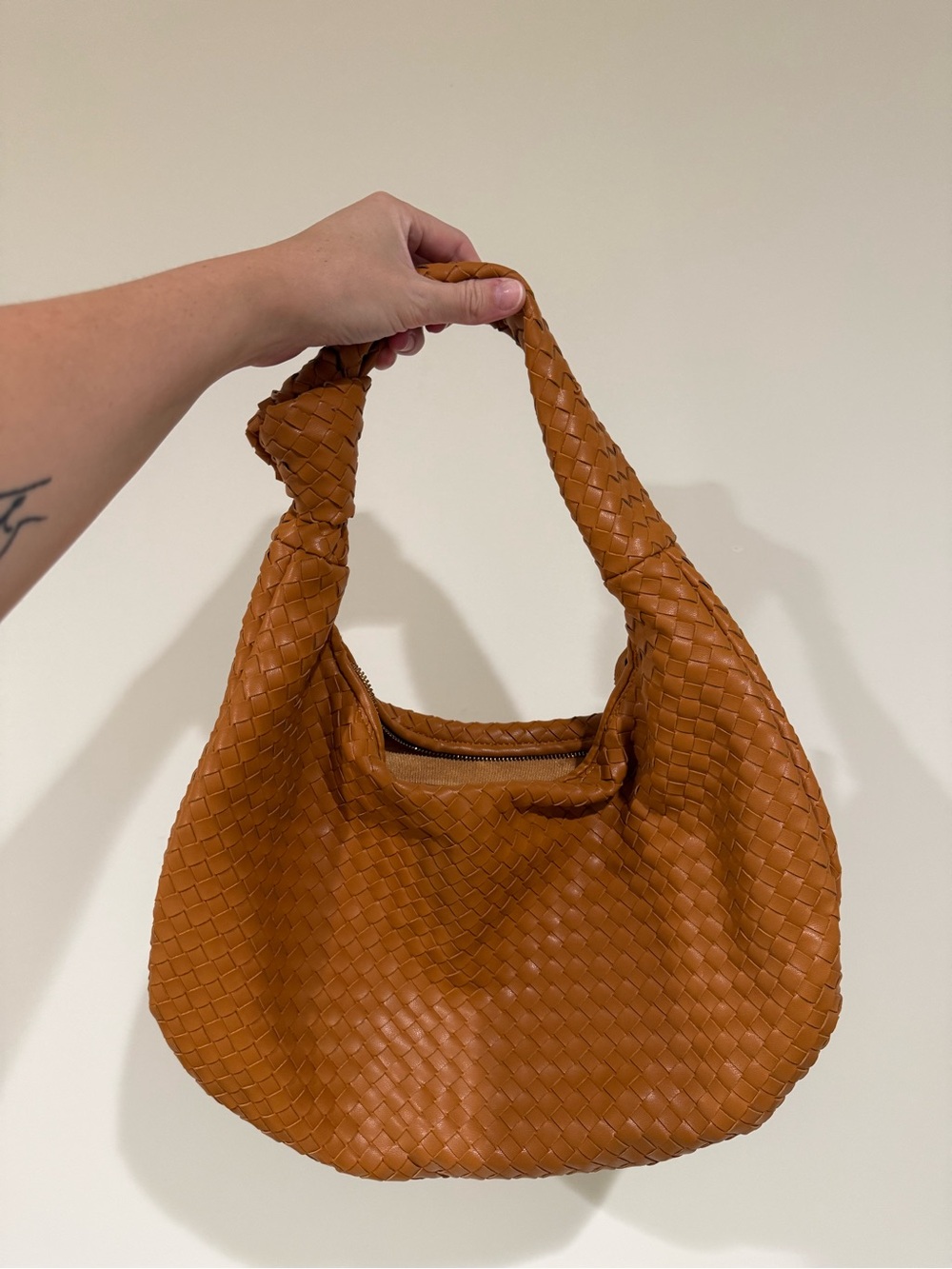 The Brigitte Satchel by Melie Bianco: Woven Brown Natural